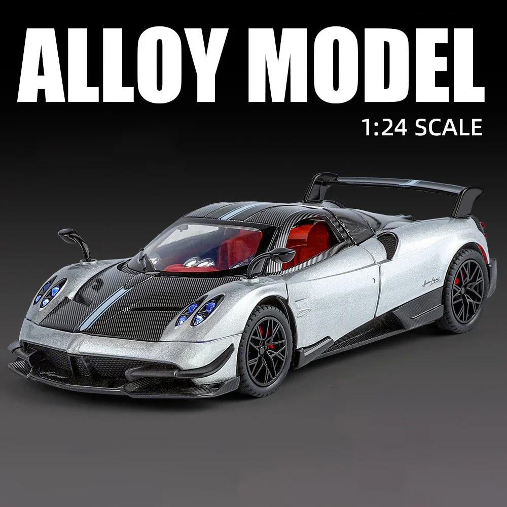 

1:24 Huayra BC High Simulation Diecast Metal Alloy Model car Pull Back Sound Light Car Children Gift Collection