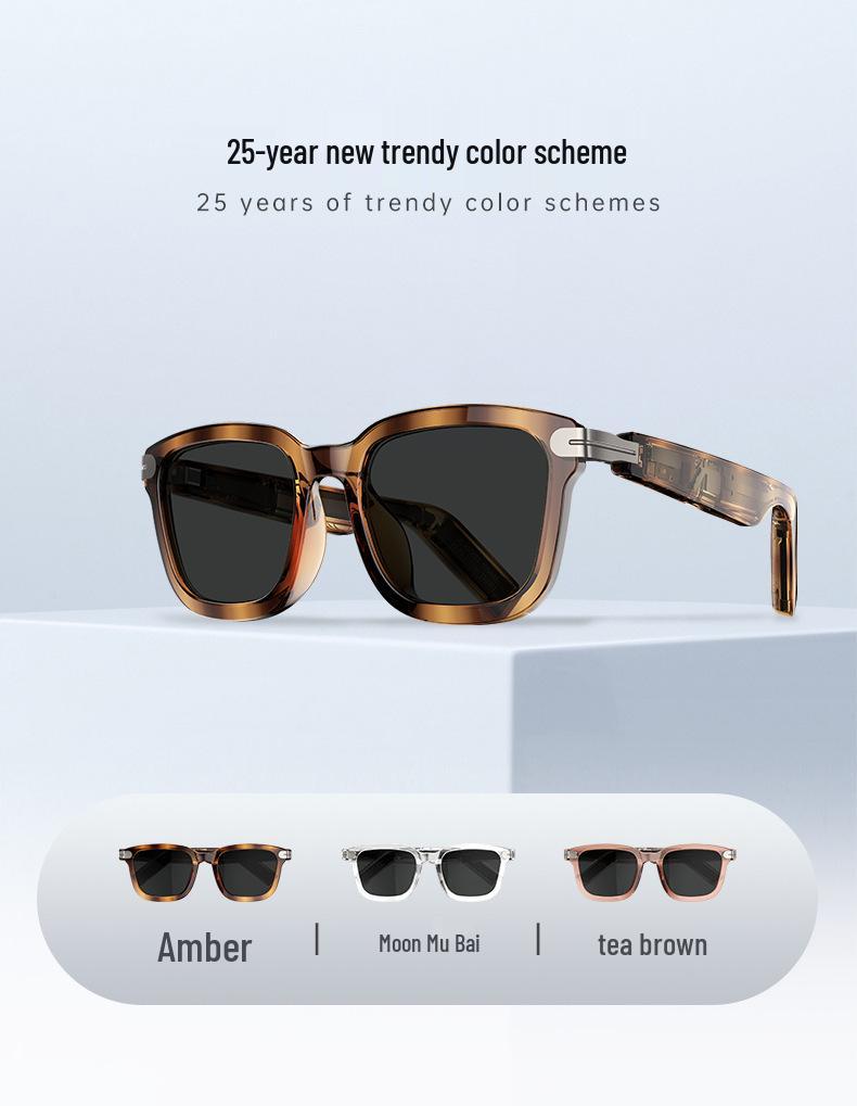 G01 Transparent AI Translation Smart Glasses with Bluetooth Music Capability.