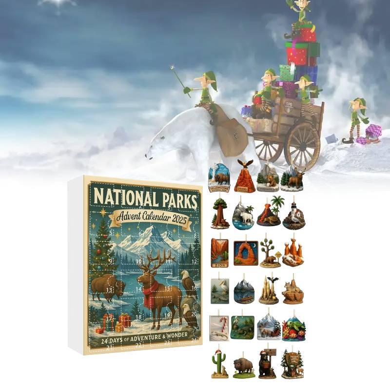 National Parks Christmas Countdown Calendar With Nature Theme For Family And Friends Celebration
