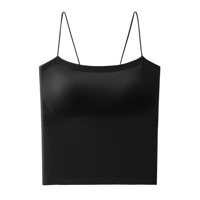 2025 New Summer Plus Size Backless Cami Tank Top with Breast Pads – All-in-One Bandeau Lingerie for Women