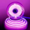 Clearhill 12V COB LED Strip Lights, 5M Purple 480 LEDsm, with 5521 DC Female Connector and RedBlack Lead Wires, 8mm Wide, Non-Waterproof IP20, 180°