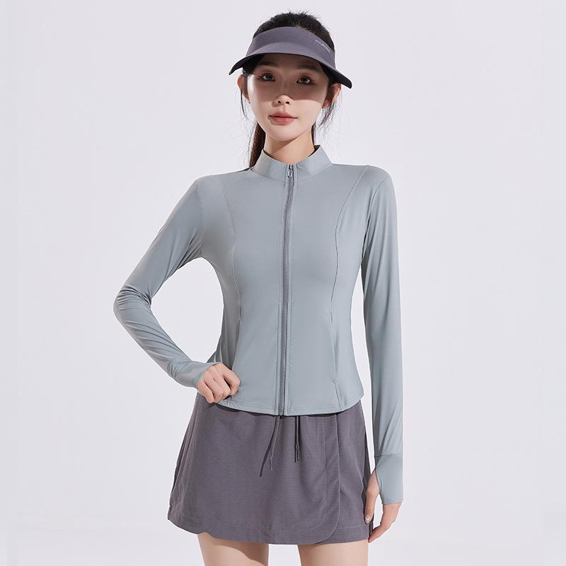 Women’s Slim Fit Stand Collar Sun Protection Jacket Lightweight Breathable UV Protection Summer Outdoor Sunscreen Coat