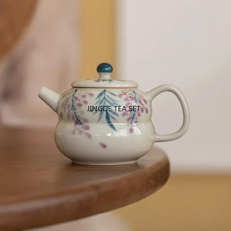 100ml Chinese handmade ceramic teapot small capacity hand-painted flower household tea set accessories
