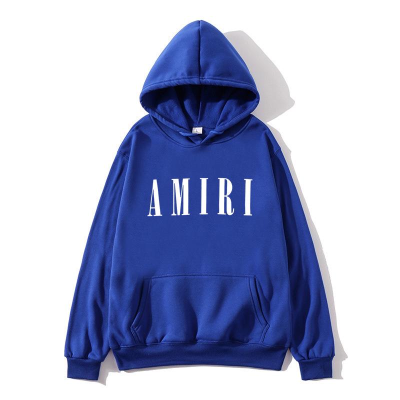 Autumn Winter Fleece Men's Amiri Hooded Loose Fit Trendy Brand Hoodie