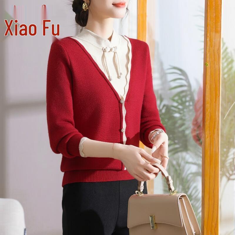 

Xiaofu Women s Faux Two-Piece Knit Sweater XL