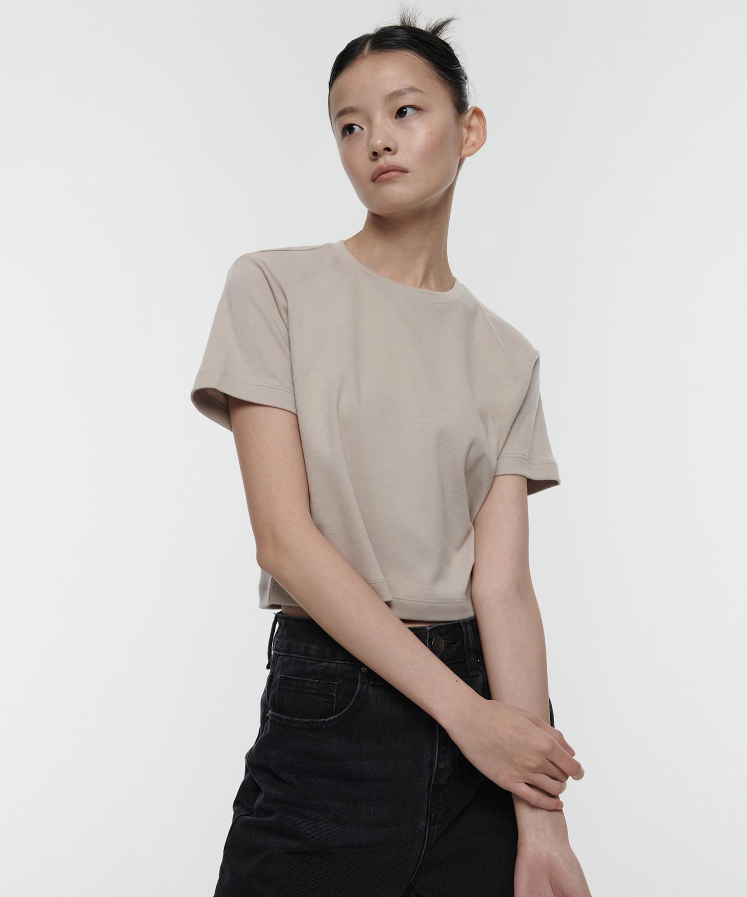 Musinsa Standard Woman Women S Crew Neck Crop T-Shirt [Mushroom] Mushroom/Xs
