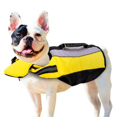 Dog Life Jackets with Handle Reflective Stripes Adjustable Fit Foldable Swimming Floatation Vests