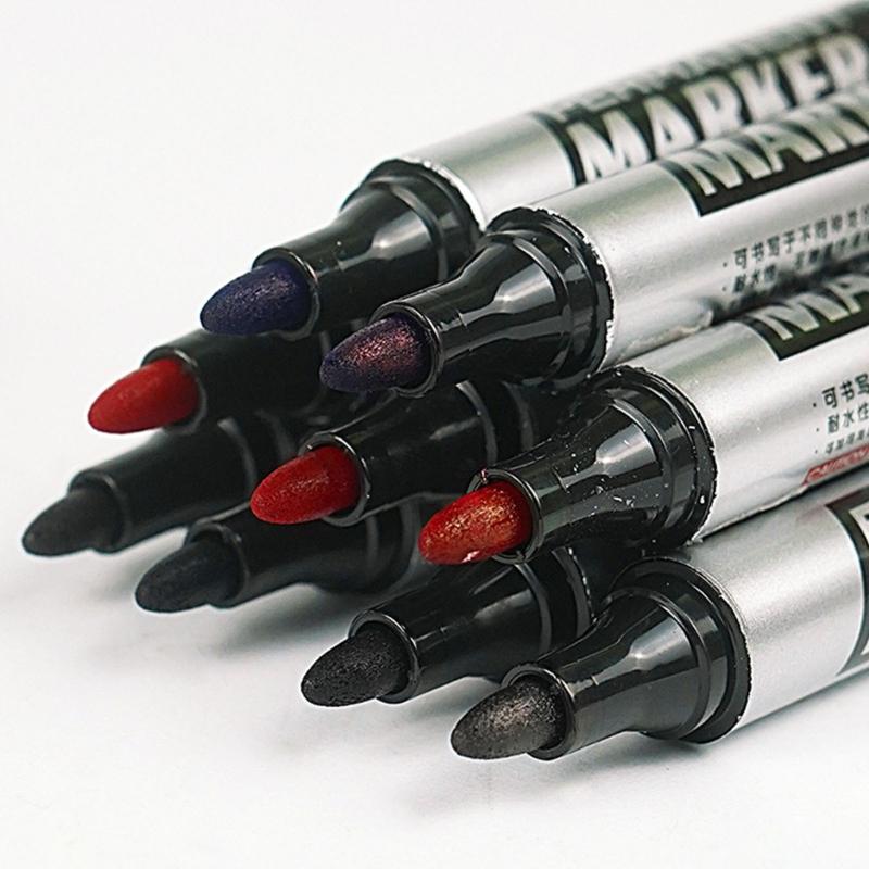 12Pcs Heavy Duty Oil Based Markers Water Resistant Permanent Marker 0.7mm Tip For Industrial Packaging Disc Labeling