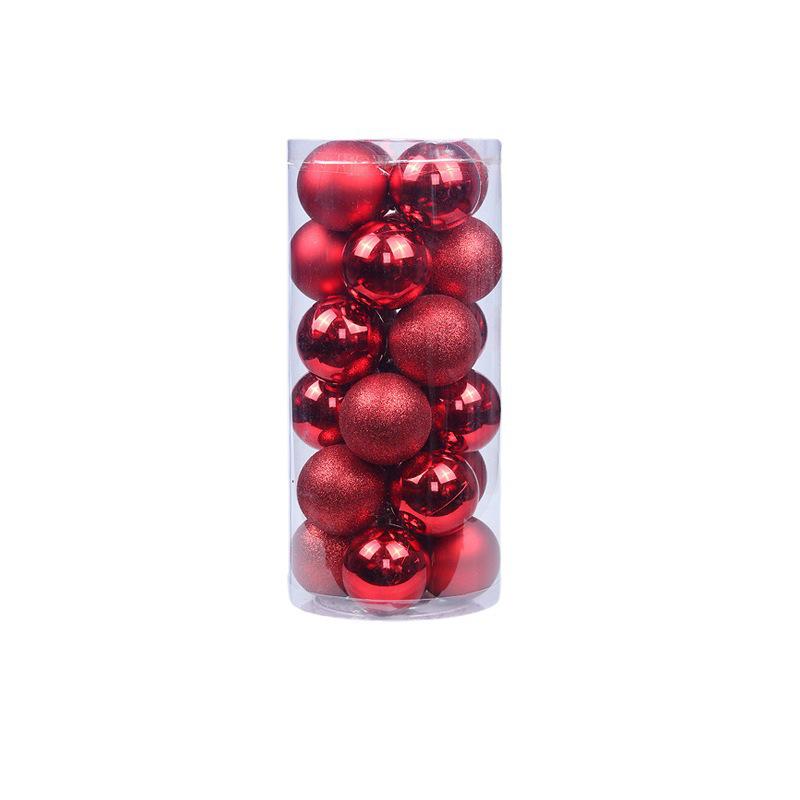 Christmas Ball Set: 24 Colorful Plastic Ornaments (3/4/6/8cm) for Christmas Tree Decorations