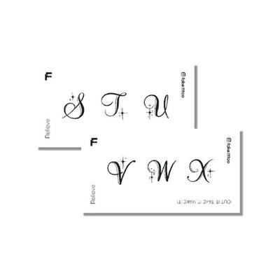 S-X Initial Tattoo Sticker Set