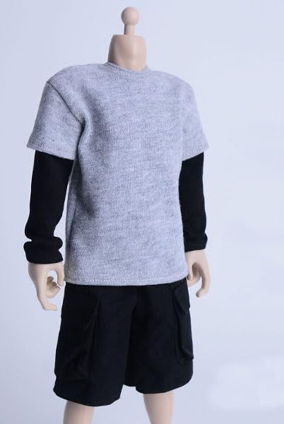 

1/6 Scale Movie/Anime/Game Outfit/Clothes for Action Figures - Hoodie, Clothes, and Pants (Body, Head, and Shoes Not Included) - Black and Gray