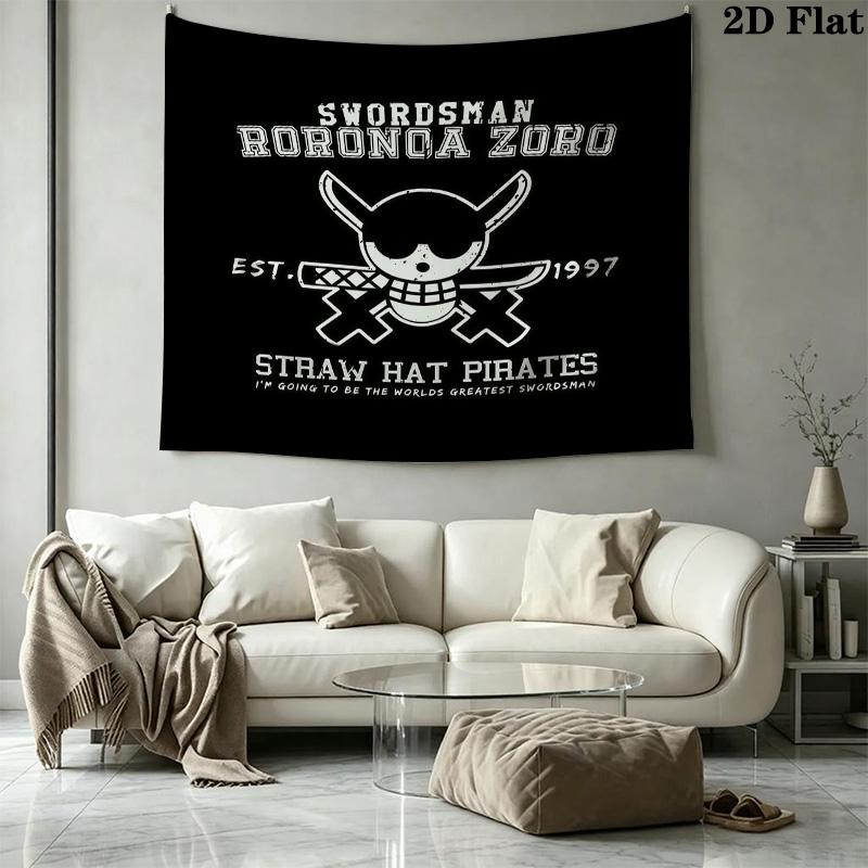One Piece Roronoa Zoro Wall Tapestry Aesthetic Wall Hanging Printed Fabric Blanket Decorative Tapestries For Bedroom Living Room Home Decor
