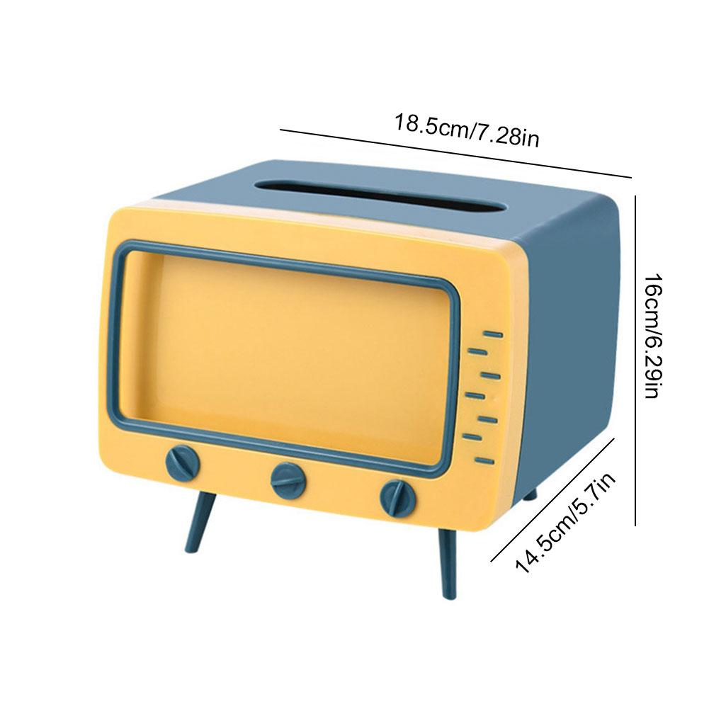 Desktop Paper Holder with Mobile Phone Stand TV Tissue Storage Case Creative Multifunctional Tissue Box for Bedroom Night Stand