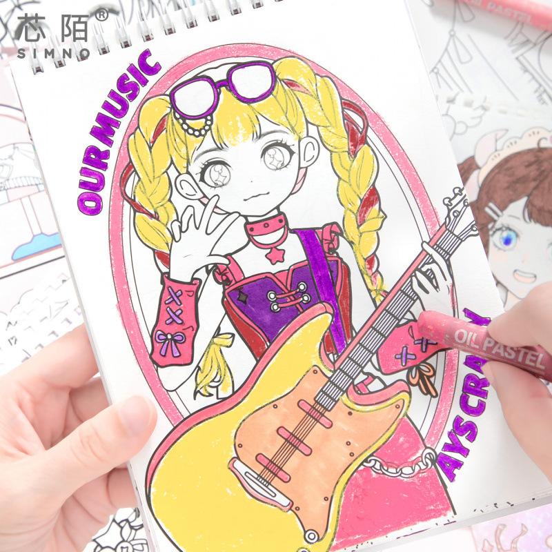 32-Sheet DIY Scrapbook Sticker Album for Cartoon Princess Coloring, Decorative Stickers for Journal DIY, Craft Decor