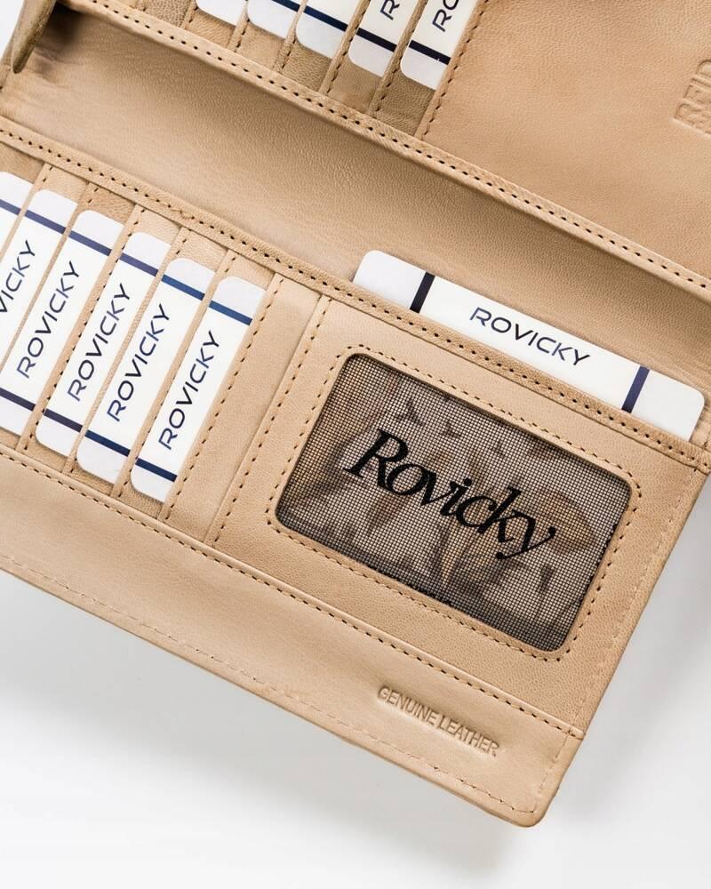 Large women's wallet made of natural leather - Rovicky