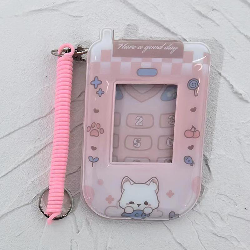 1 Piece Cute Protective Cover Flip Phone Model 3 Inch Small Card Cover Campus Card Storage Card Cover