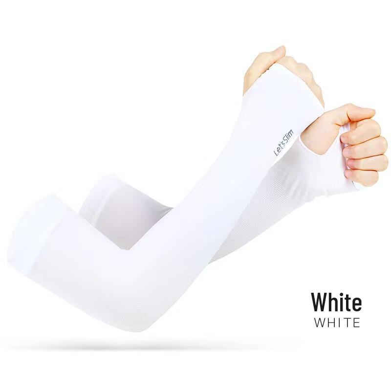 Unisex Ice Silk Sun Protection Arm Sleeves with Thumb Hole