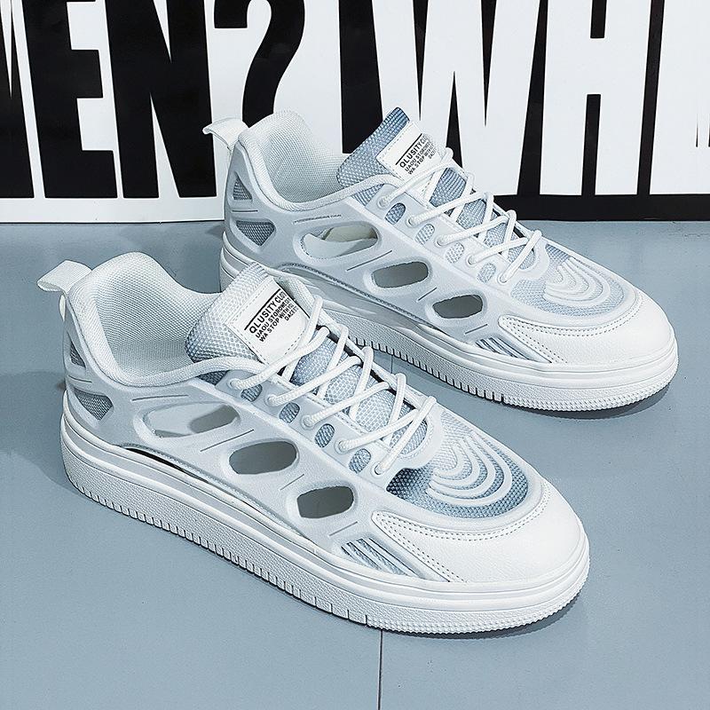 Sandals men's summer hollow breathable driving casual board shoes trendy hole shoes sports beach shoes white shoes