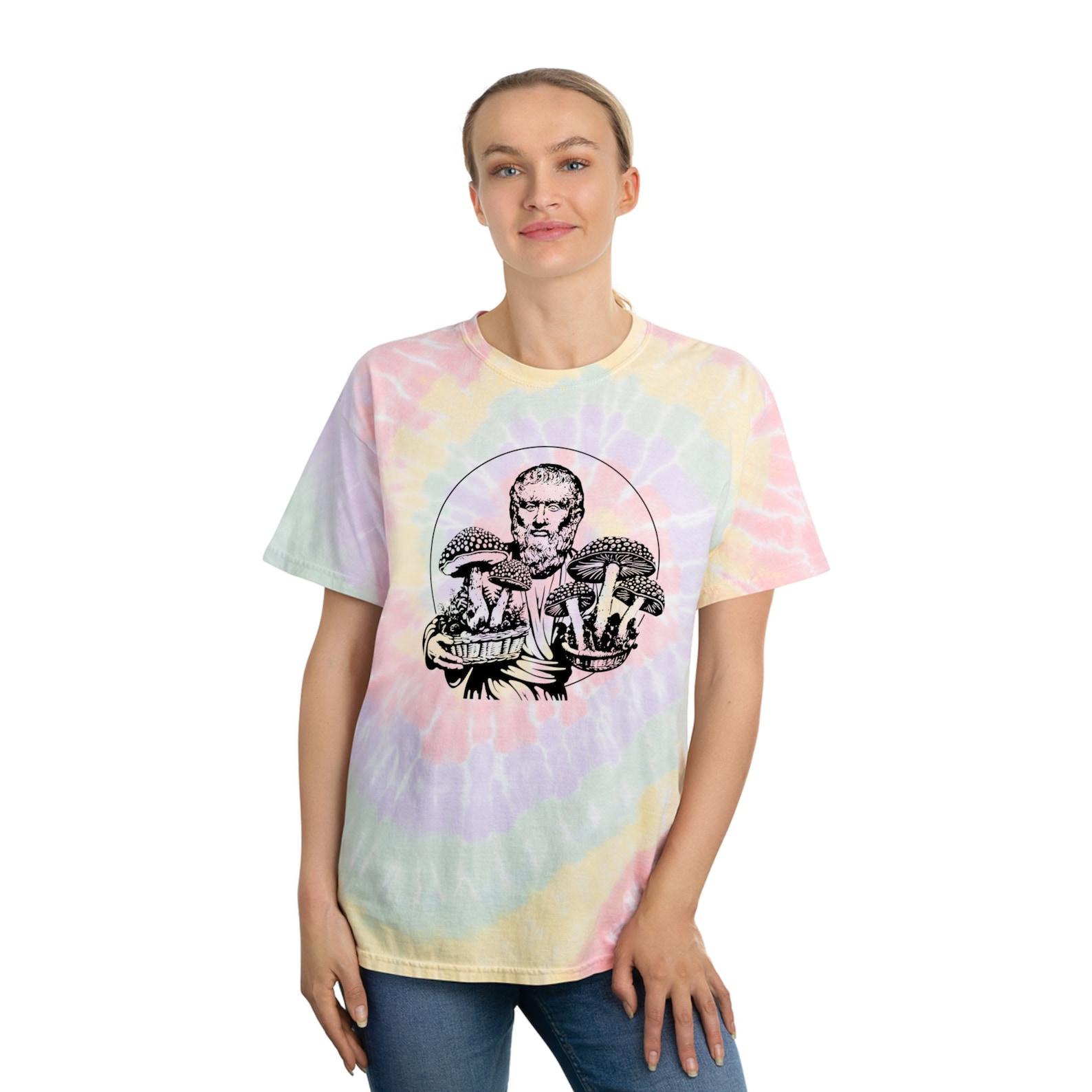 Plato with Mushrooms at the Hermetic Mystery School Philosophy Hermeticism Tie-dye T-shirt 2XL