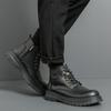 FashionBrand Leather Fashion Motorcycle Boots Men Lace-Up Male Ankle Boots Men's Casual High Top Shoes New All-match Men Walking Shoes