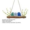 Colorful Sea Glass Bird Perch Handmade Sea Glass Birds on Branch Wall Art for Coastal Home Garden Window Hanging