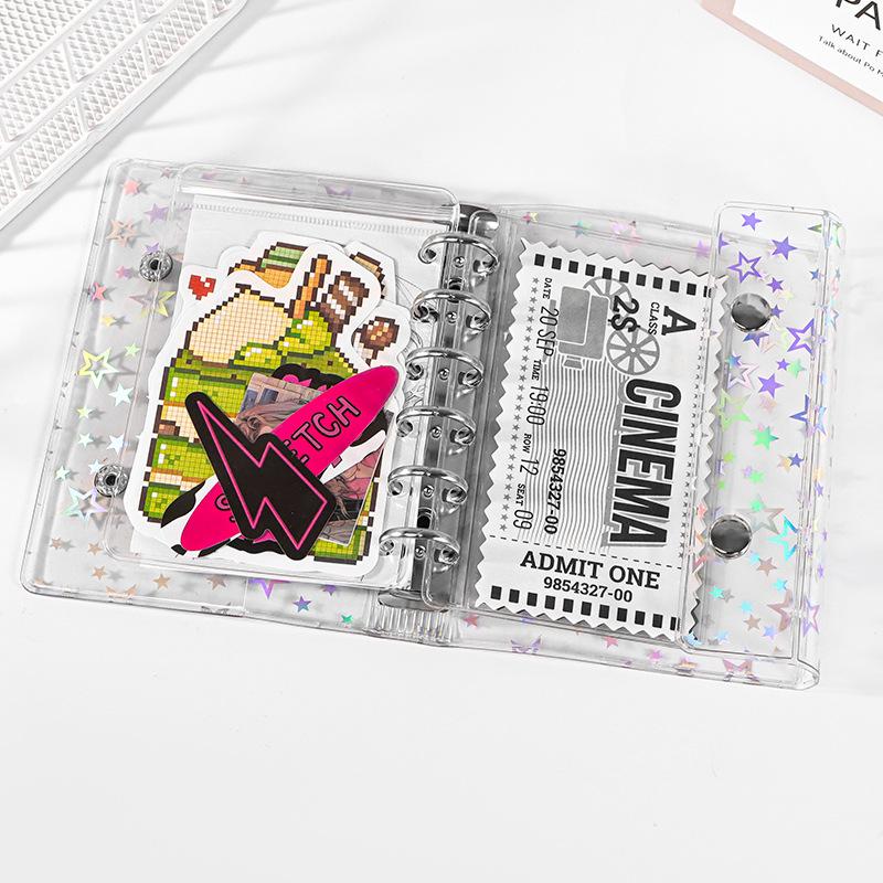 A7 Transparent Stern Loseblatt Binderhülle Journal Skizzenbuch Zubehör Tagebuch Bürobedarf