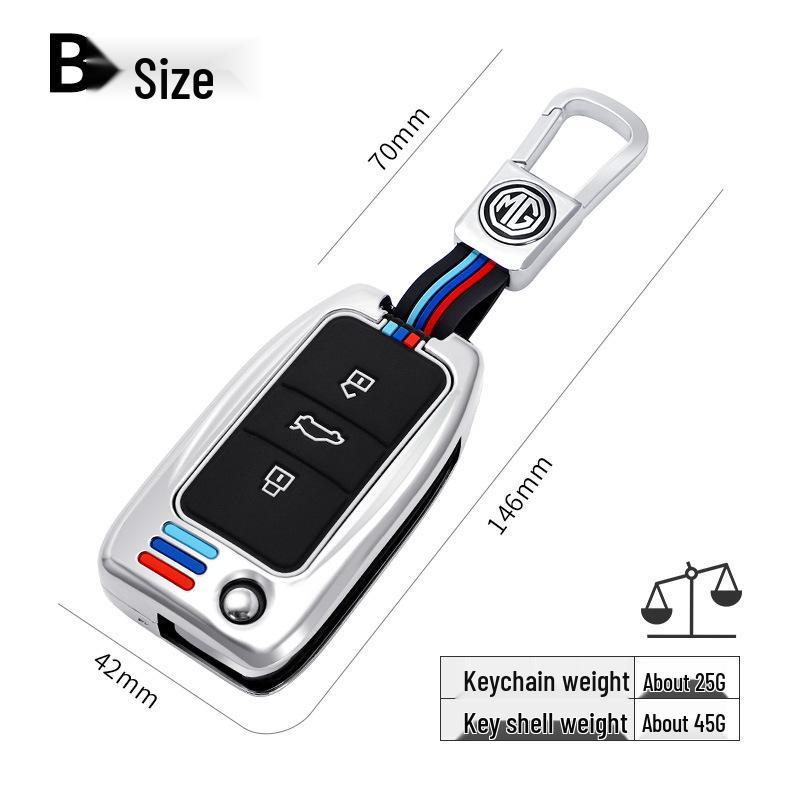 MG Car Key Case: Genuine Leather Creative Key Bag for MG6, ZS, GT, Ruihang, MG3/5, and HS Models