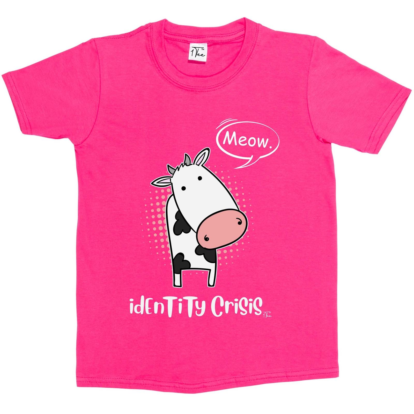 1Tee Kids Girls Identity Crisis Cow Meow T-Shirt XXXXL
