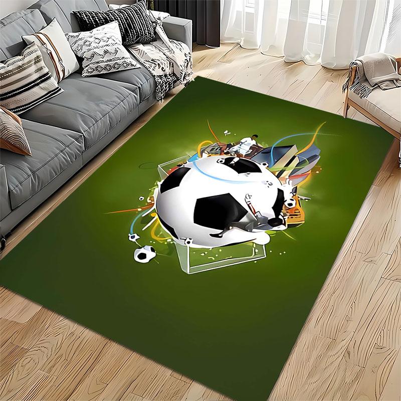 Soccer Themed Green Carpet suitable as a non-slip mat for the living room or bedroom sofa