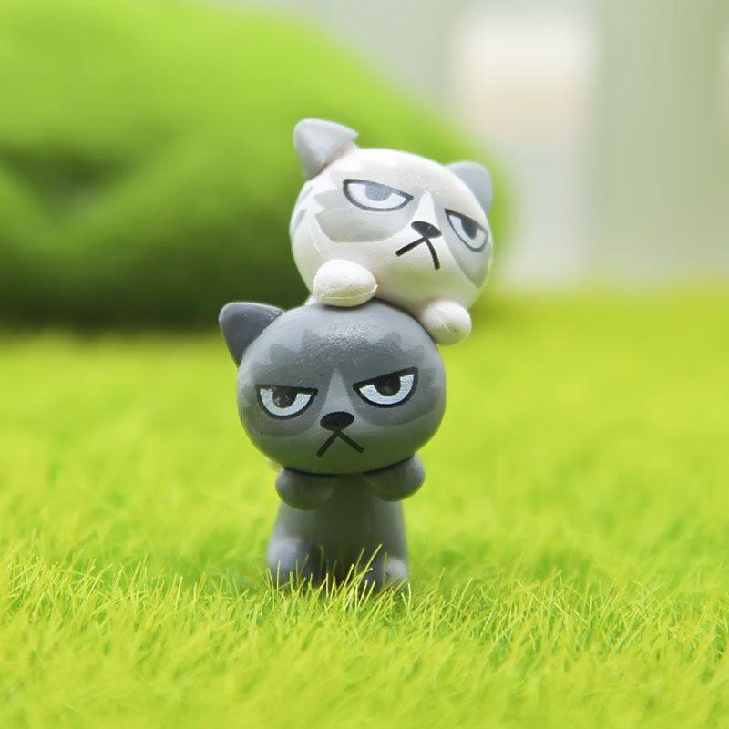 Modish 6pcs Set Kawaii Zakka Cute Unhappy Cat Doll Adorable Mini Cartoon Figures