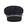 Women Solid Color Stylish Beret Cap Chain Decor Winter Spring Wear Travel Hat