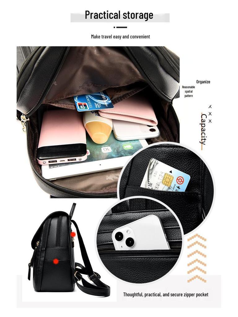 Women's Korean Style Casual Backpack - Simple, Fashionable, Versatile, Large Capacity for Travel and Commuting