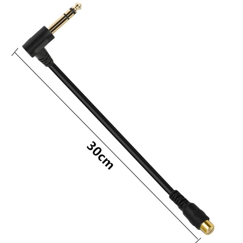 Instrument Cable Double Shielding Strong Right Angle Cable 6.35mm Male to Female Cable for Earphones Cameras