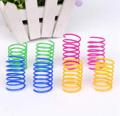 Interactive Cat Spiral Creative  To Kill Time and Keep Fit, Sturdy and Heavy Plastic for Swatting, Biting, Hunting Kitten Toys, Colorful, 4 Pcs