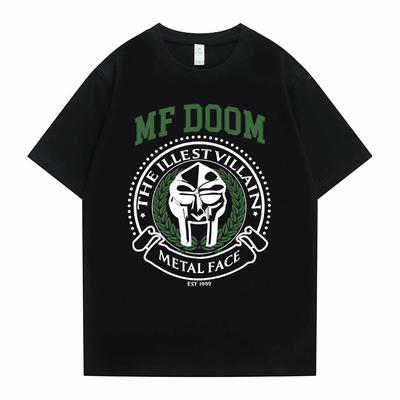 Rapper Mf Doom Madvillain The Illest Villain Metal Face Graphic Print T-shirt Male Casual Oversized Tshirt Men Hip Hop T Shirts