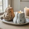 Halloween DIY Silicone Candle Mold Pumpkin Head Horror Theme 3d Aromatherapy Plaster Mold Spooky Creative Home Party Decoration