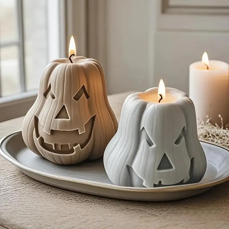 Halloween DIY Silicone Candle Mold Pumpkin Head Horror Theme 3d Aromatherapy Plaster Mold Spooky Creative Home Party Decoration