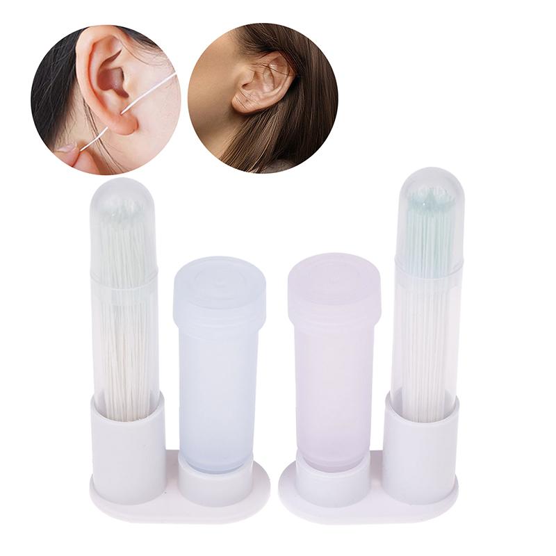 Pierced Ear Cleaning Set Solution Floss Cotton Thread Ear Hole Aftercare Tool Kit Disposable Earrings Hole Cleaner