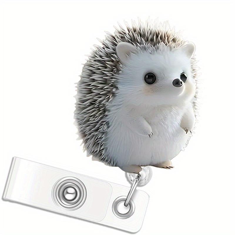 

Hedgehog retractable badge holder for nurses, doctors, students, and office workers. прозорий
