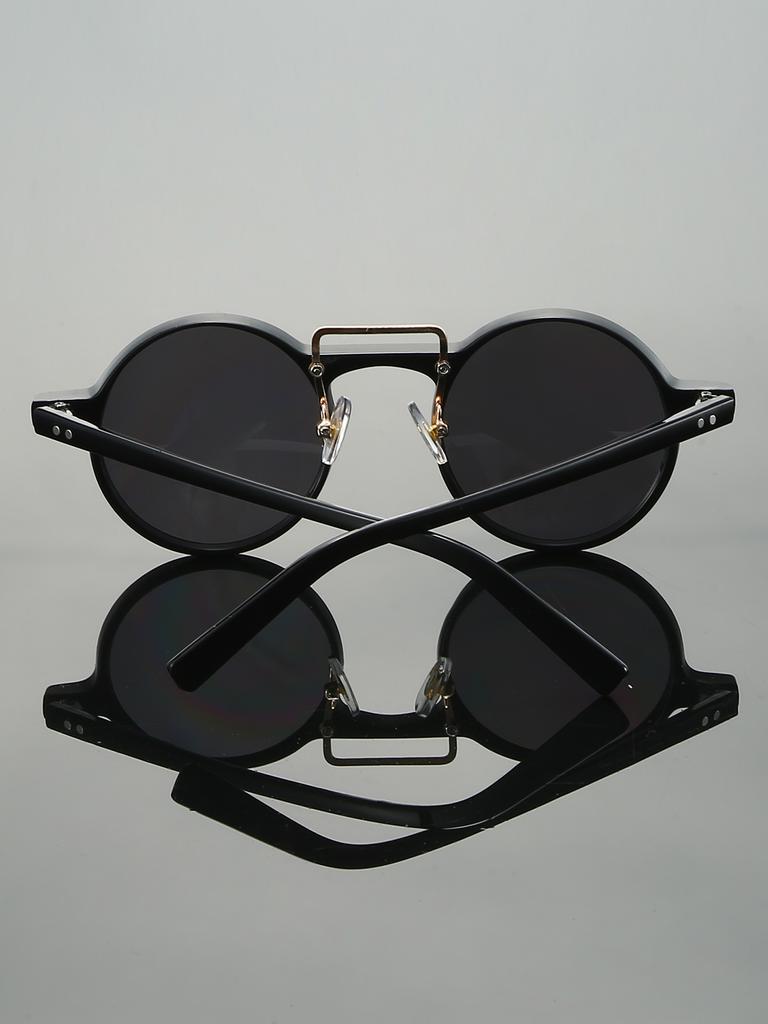 1Pc Fashionable Round Glasses Retro Stylish Simple And Fashionable Single Product Glasses Fashionable Wear Daily Casual