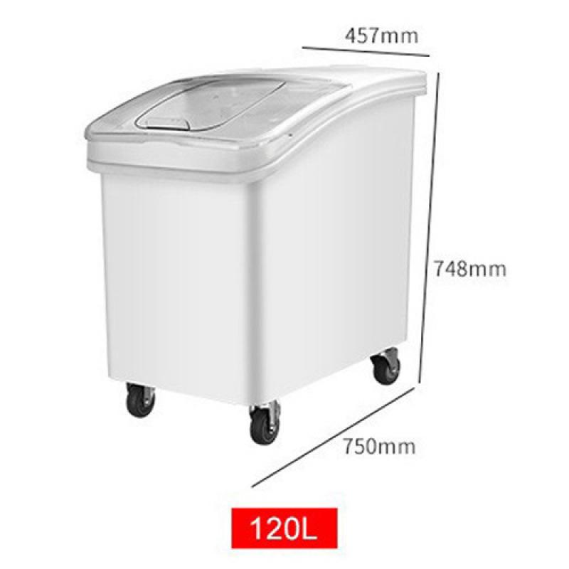 Large Food-Grade Rice Storage Bin, Insect & Moisture-Proof, with Partition, Durable PP Plastic, High Capacity.