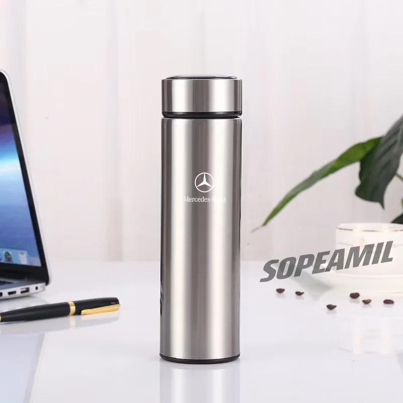 DRZ3  New 2025 500ML Car Vacuum Cup Thermos Mug Temperature Display Coffee Cup Mercedes-Benz A B C E S Class GLA GLC GLK ML SL SLK CLA