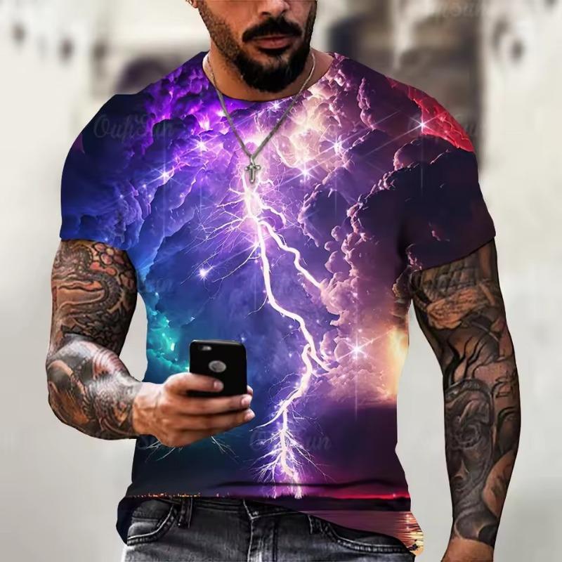 Men's 3d Mens Short-Sleeved Tops Summer Street Fashion T-Shirt for Men Casual Tees Clothing 6XL