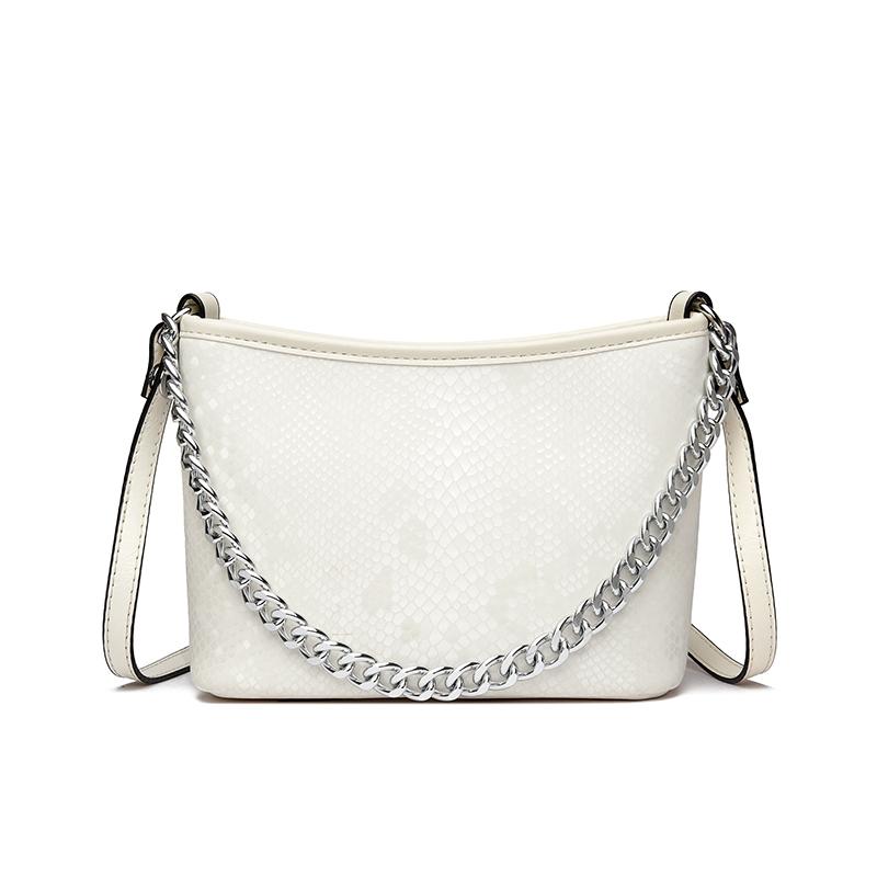 Gradient Snake Pattern Small Shoulder Bags 2025 New Fashion Chain Bucket Bag Street PU Leather Women'S Bag
