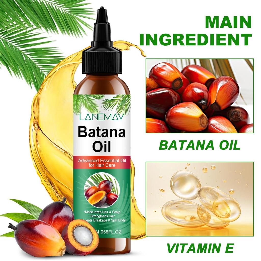 Batana Essential Oil for Hair - Moisturizes and Strenghthens Hair & Scalp, Prevents Breakage & Split Ends,120ml