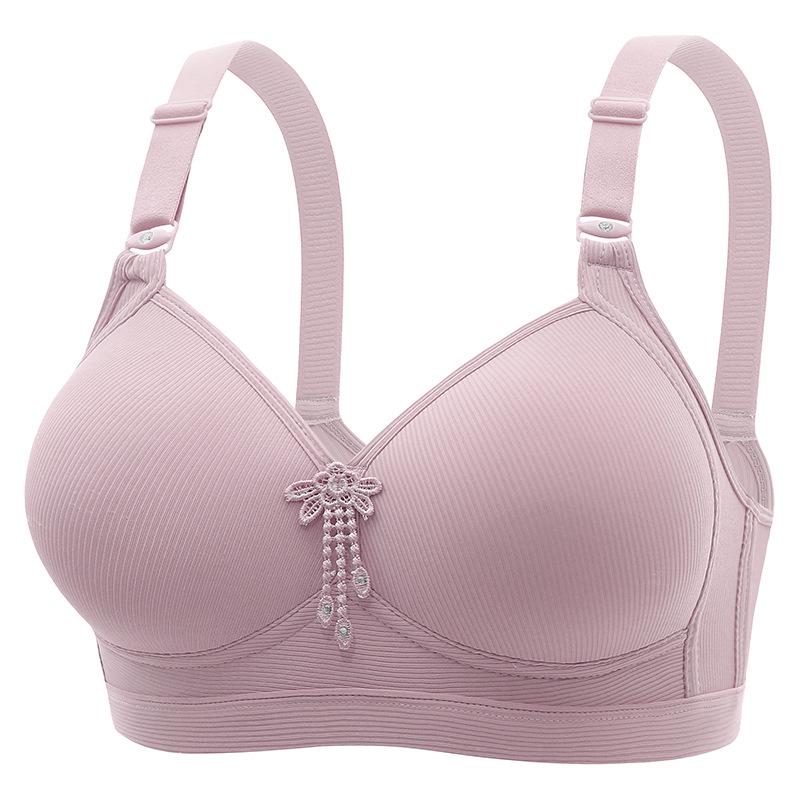 

European/American Plus Size Wire-Free Push-Up Bra with Back Closure - Anti-Sagging, Side Support, and Comfortable Fit 44