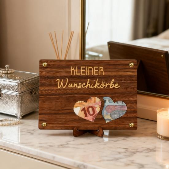 Wooden Money Holder Money Envelope with Hollow-out Pattern Cash Holder Wedding Cash Gift Holder for Christmas Birthday Graduation Festival