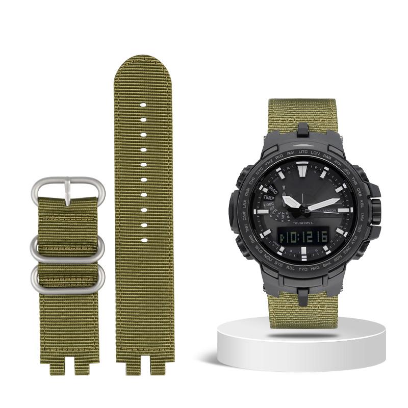 Klasyczny nylonowy pasek do zegarka dla serii Casio PROTREK PRW-3000 3100 6000 6100Y Płócienny pasek na nadgarstek Męski pasek do zegarka bransoletka