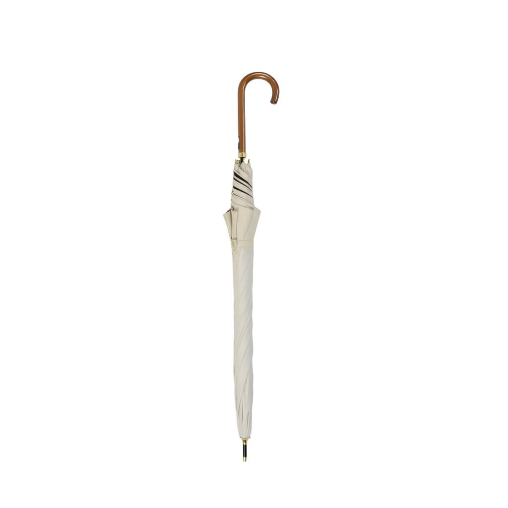 Pluvia 265g and Rain Long Umbrella for Solid Manual 55cm Ultra-lightweight All-weather (Sun Umbrella) Women, Stylish, Color, Two-tone, Off-white,