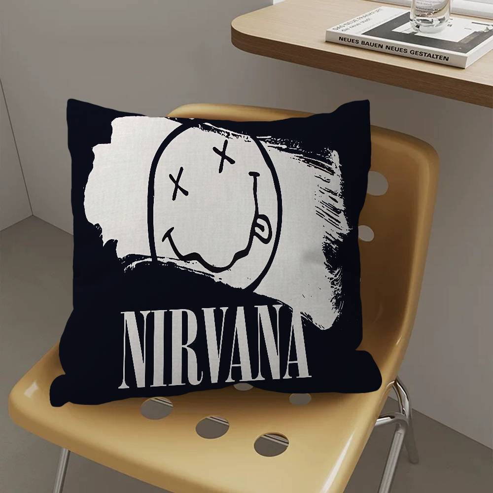 A-N-Nirvana-Rock Band Pillow Cover Sofa Cushion Cover Home Room Decoration Children Gift